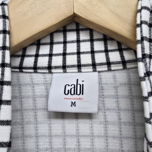 Cabi Blazer Jacket Women's Medium Black White Windowpane Dolman Sleeve Pockets - Picture 3 of 9